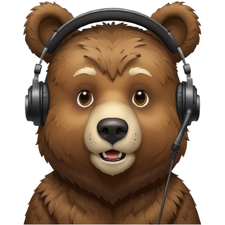 a bear with headset mic emoji