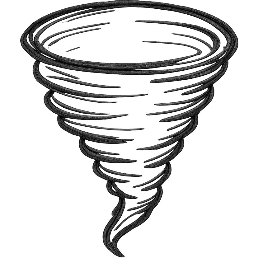 A tornado emoji