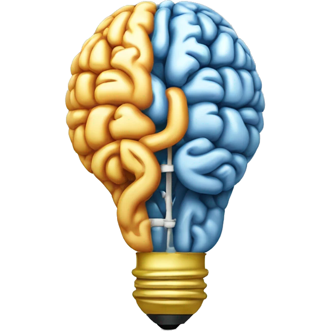 the human brain shaped idea lightbulb emoji