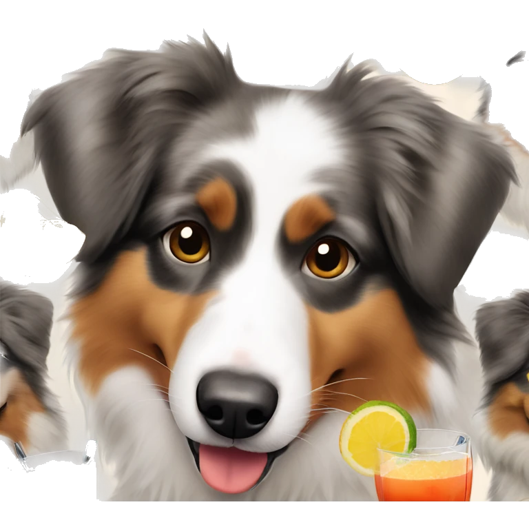 Australian shepherd 3 color cocktail  emoji