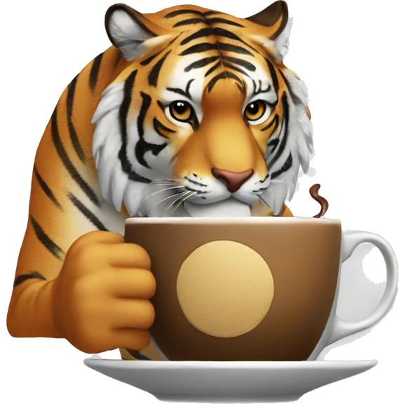 tiger drinking coffee emoji