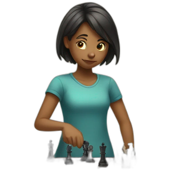 girl destroying chess table emoji