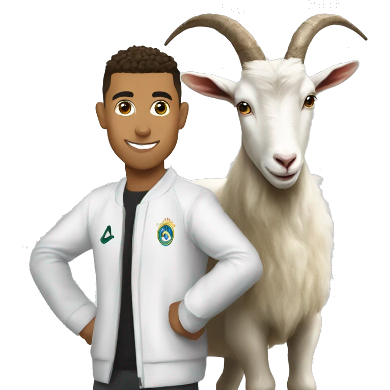 ronaldo and a Goat emoji