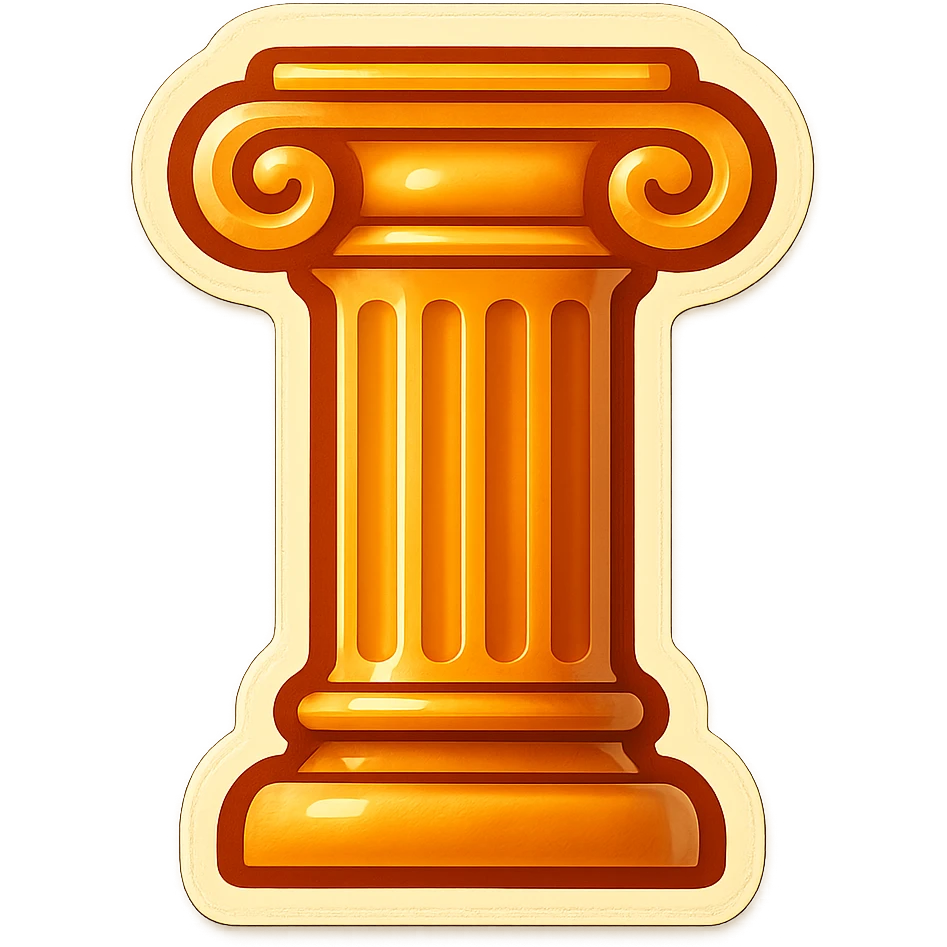 a straight horizontal and vertical pillar, Victorian vintage style emoji