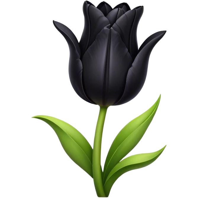 A black tulip emoji
