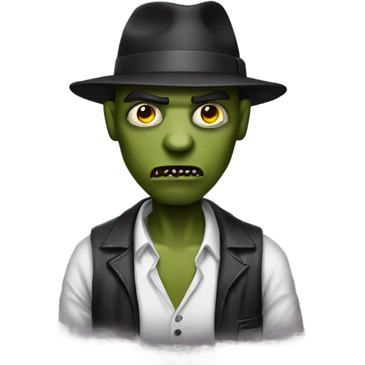 A street gangster version of a zombie emoji