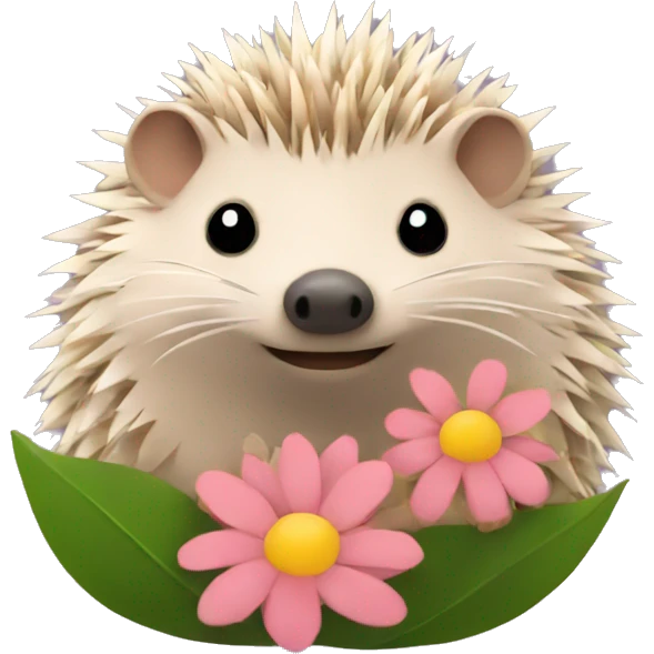 hedgehog with flowers instead of needles emoji