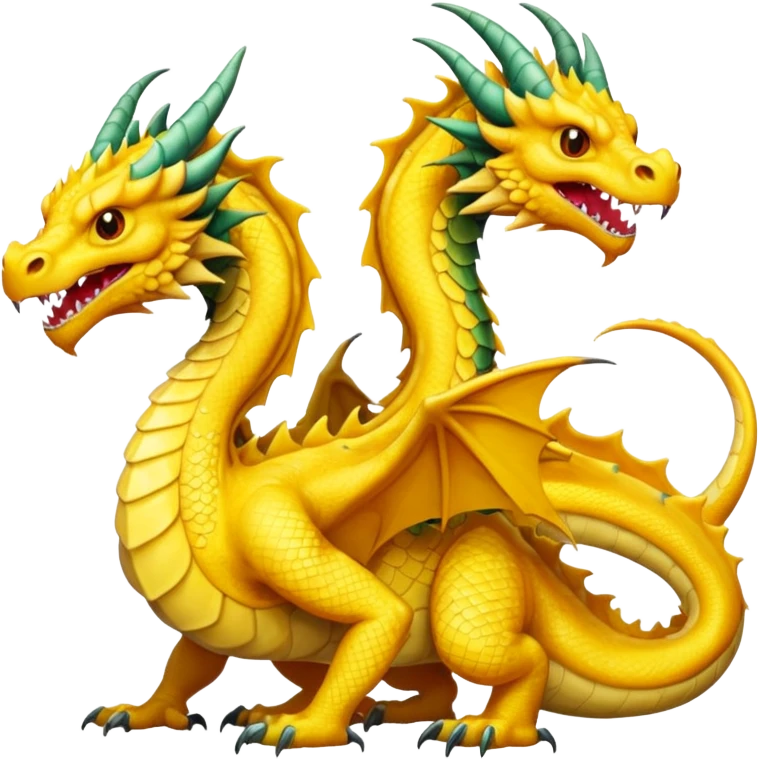 A yellow three head dragon emoji