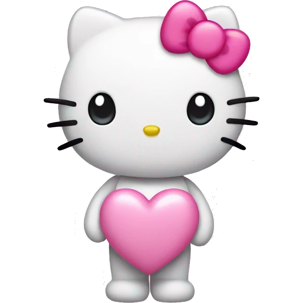hello kitty with pink heart  emoji