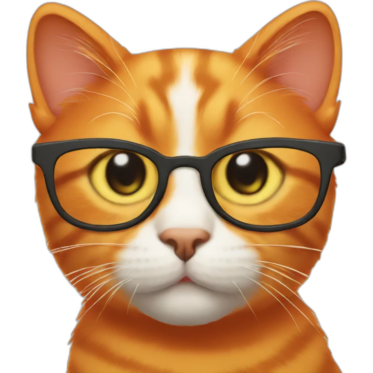 Orange cat with glasses emoji