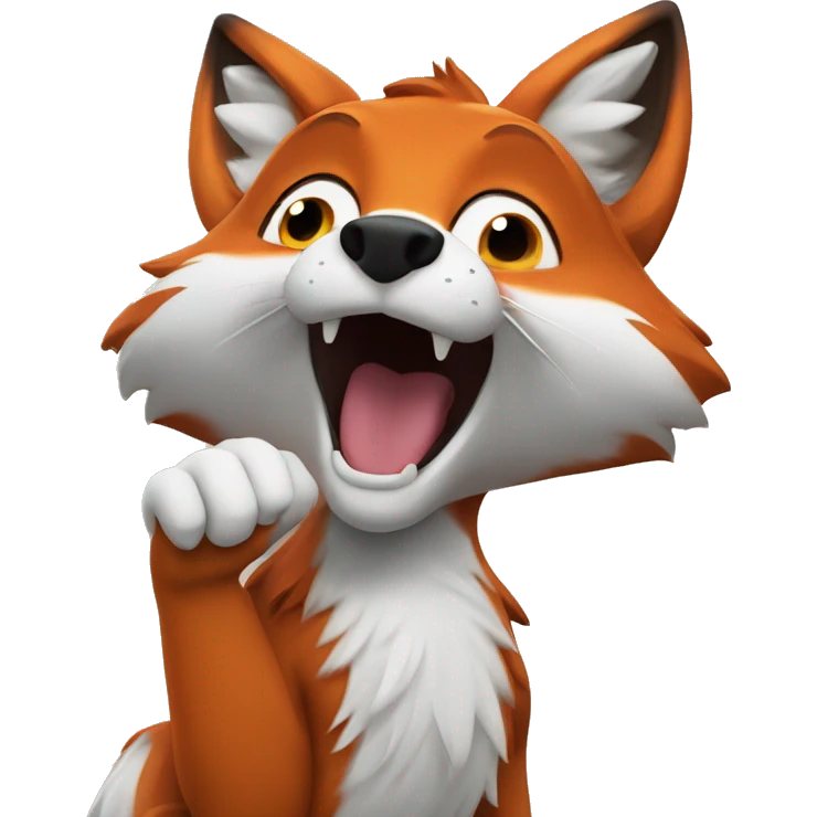 the fox waves its paw emoji