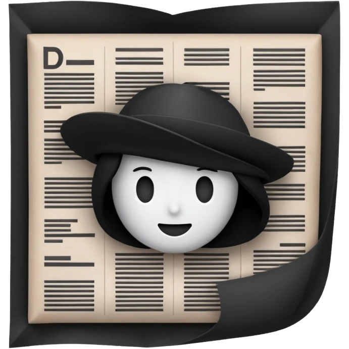 all-black newspaper emoji