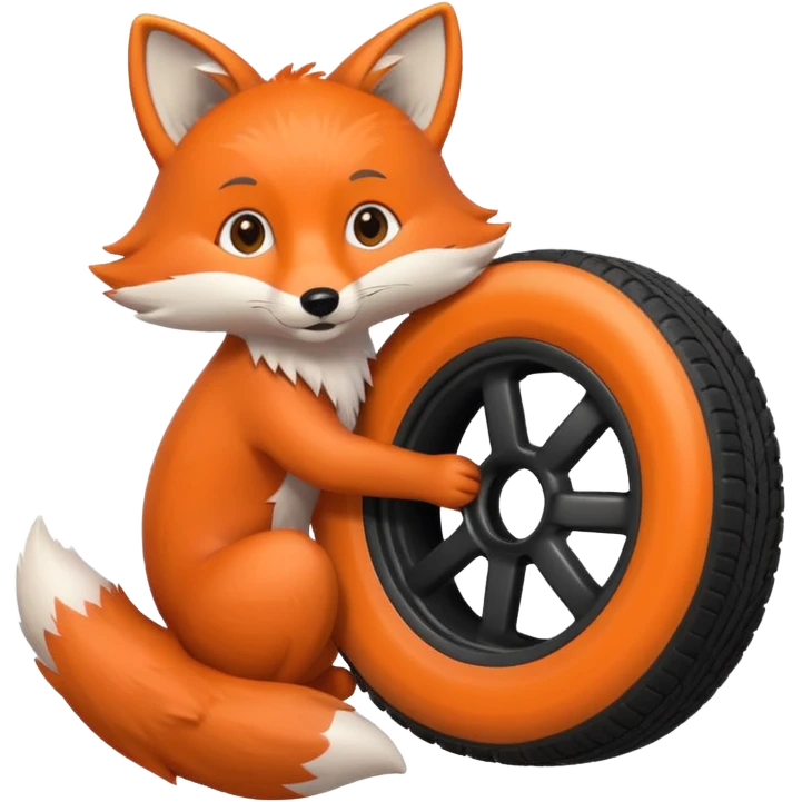 Diseña un Zorro mostrando una llanta  emoji