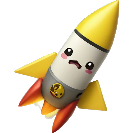 pikachu on a rocket emoji