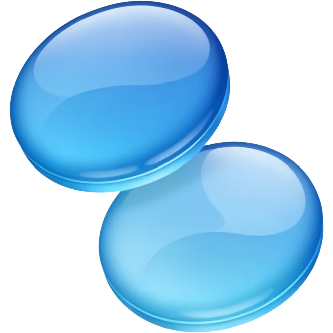 Two round cells in light blue and blue
Soft gradient
Slightly translucent texture
Minimal scientific illustration
White background
Clean and calm mood emoji