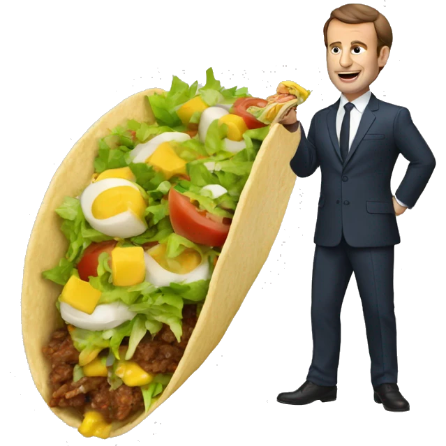 Macron qui mange un tacos emoji