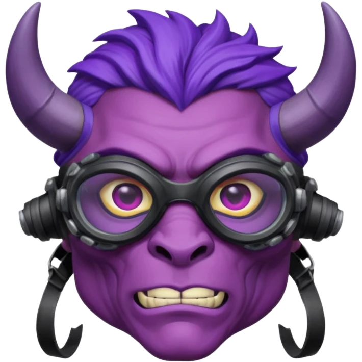 Diablo morado con gogles emoji