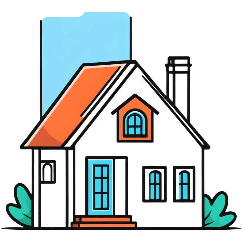modern furniture logo with house shape emoji