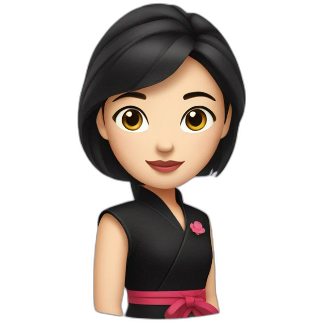 Mulan in black dress emoji