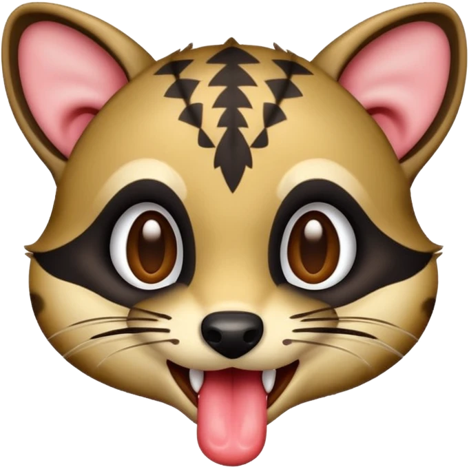 civet emoji with yummy long tongue emoji