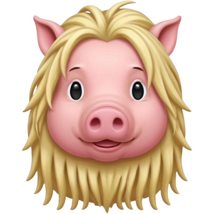 long dreadlock blonde haired pig emoji