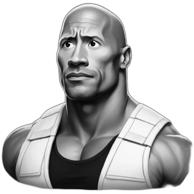 Dwayne Johnson noir et blanc emoji