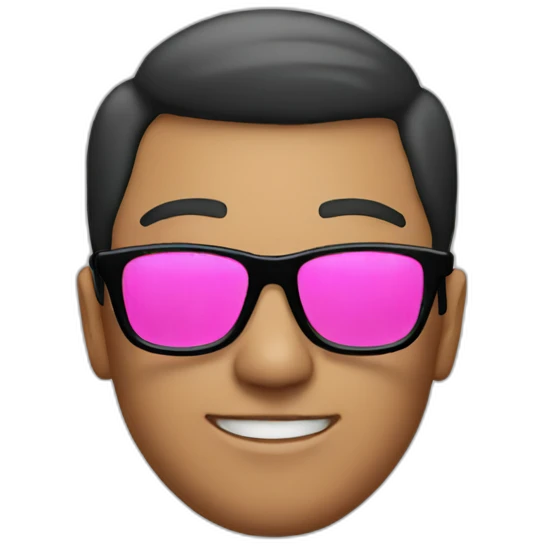 Male with Pink sunglasses with black  border emoji