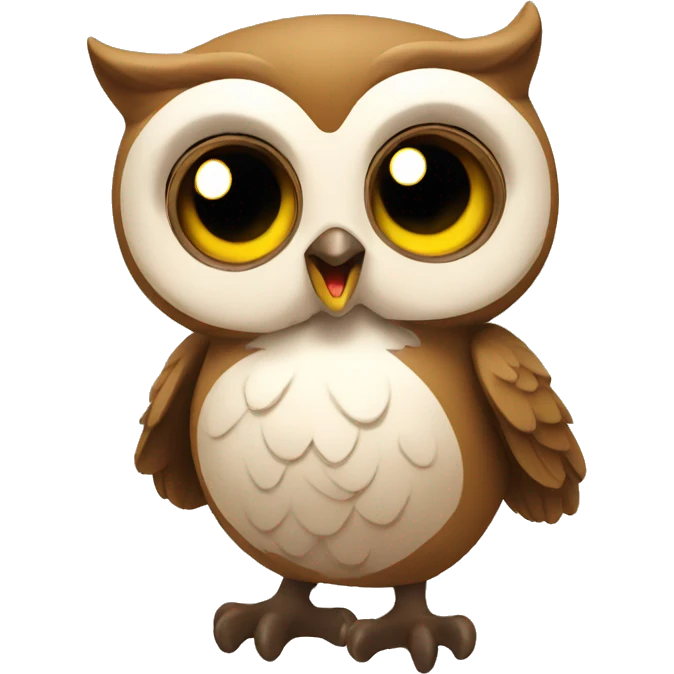 Owl sending kisses by hand emoji