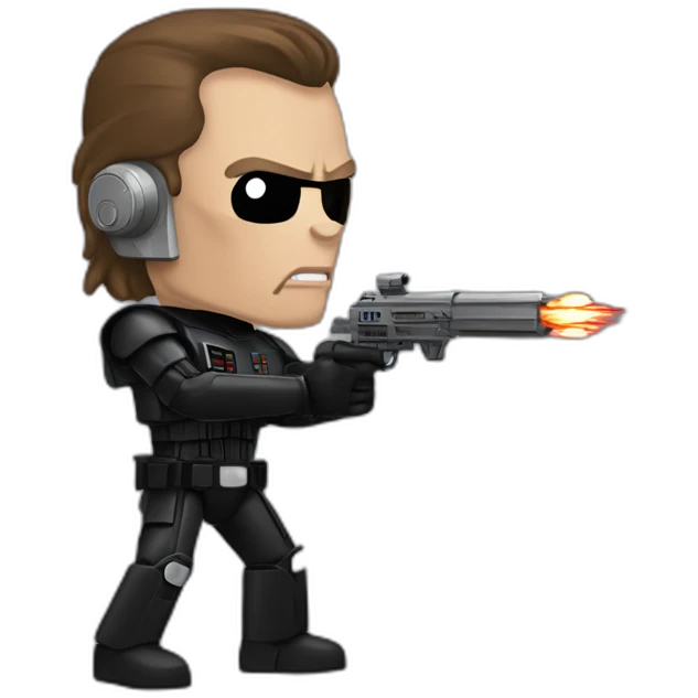 Terminator shooting Darth Vader emoji