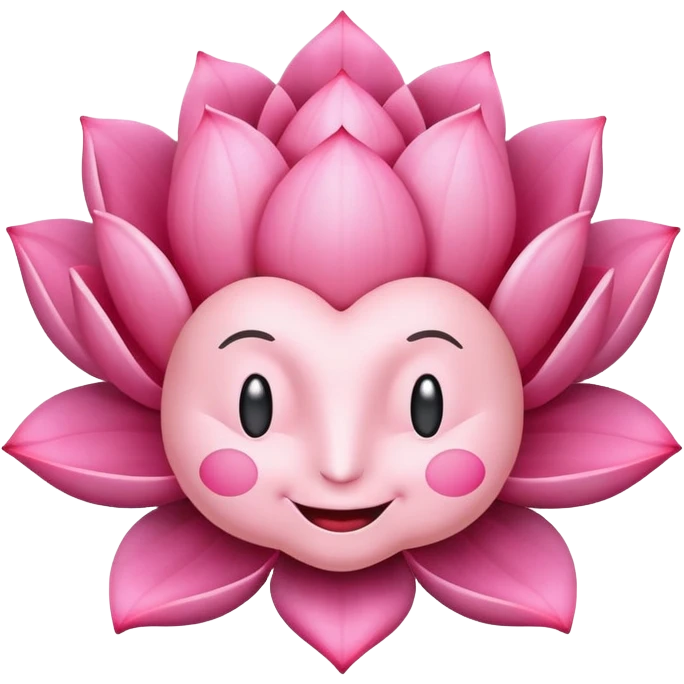 brain with happy face and lotus flower, representing mental harmony emoji