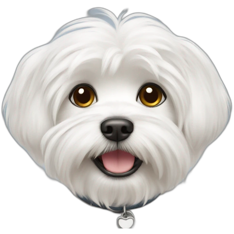 maltese dog saying hi emoji