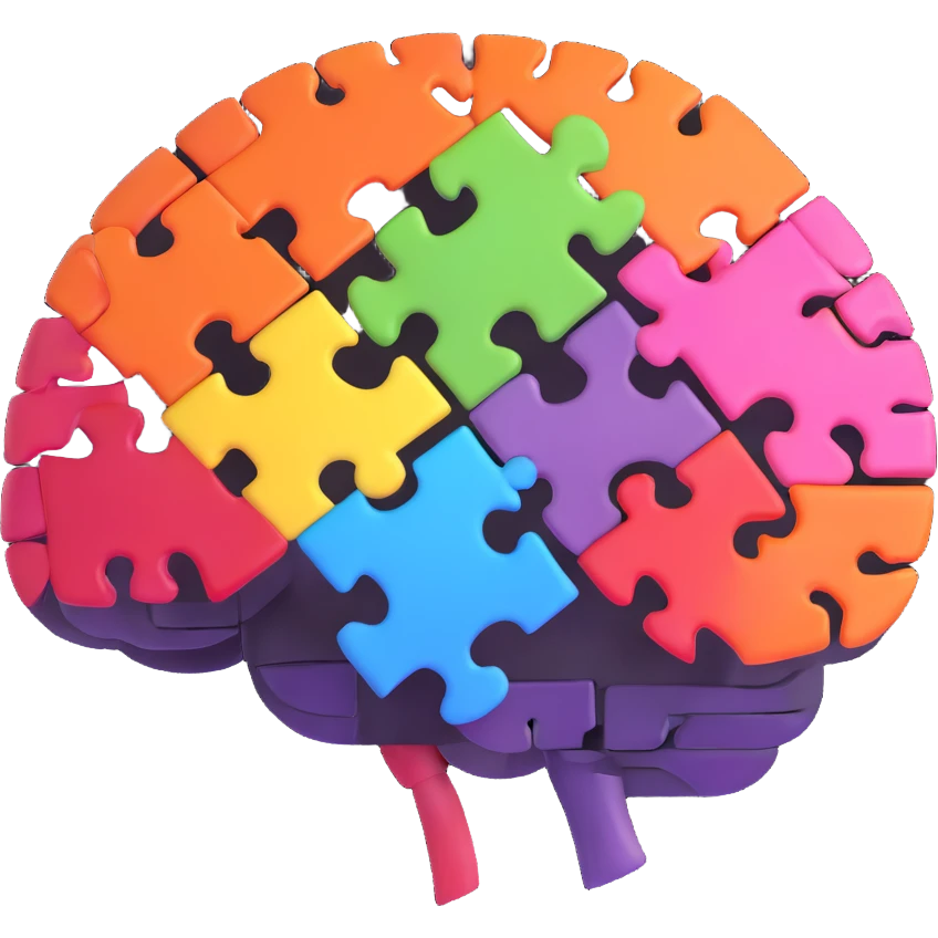 brain solving puzzle, critical thinking emoji