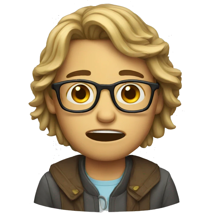crying nerd emoji