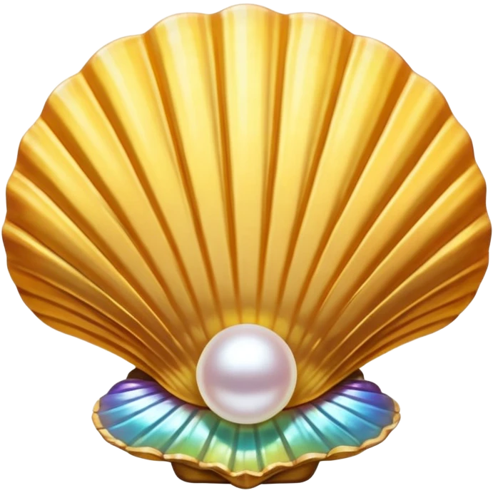 OpenSea gold shell with pearl emoji