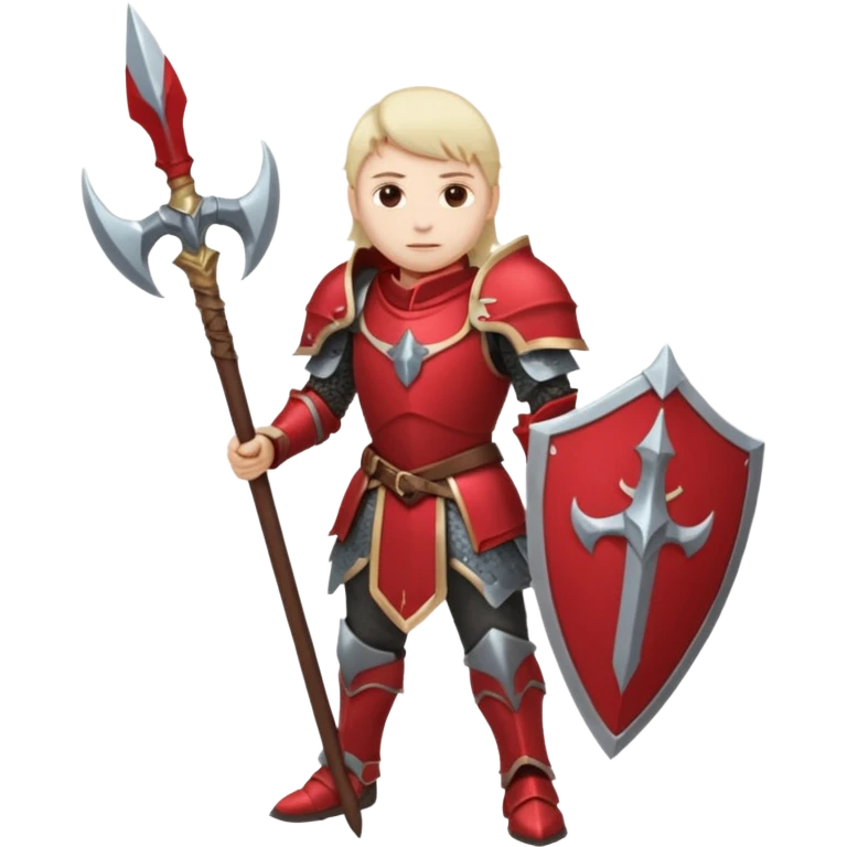 War + crimson armor + halberd emoji