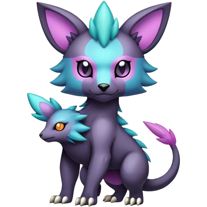 cool colorful dark pastel edgy fantasy animal hybrid Fakemon full body emoji