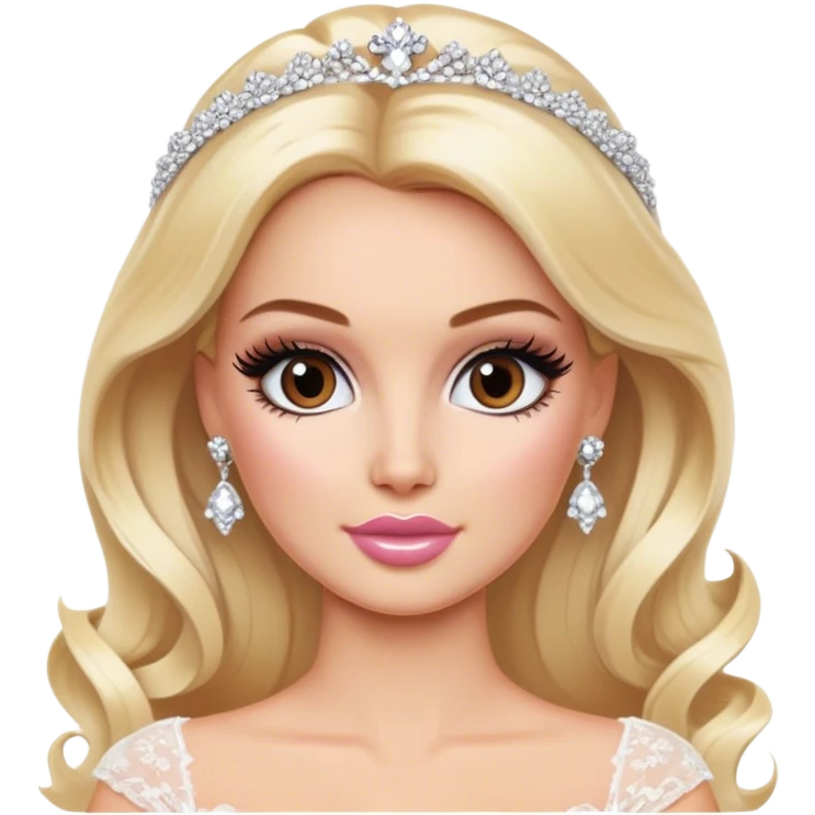 blonde makeup artist barbie, bridal, brown eyes emoji