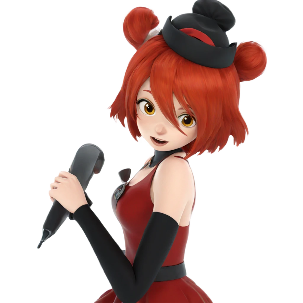 red haired girl with hats emoji