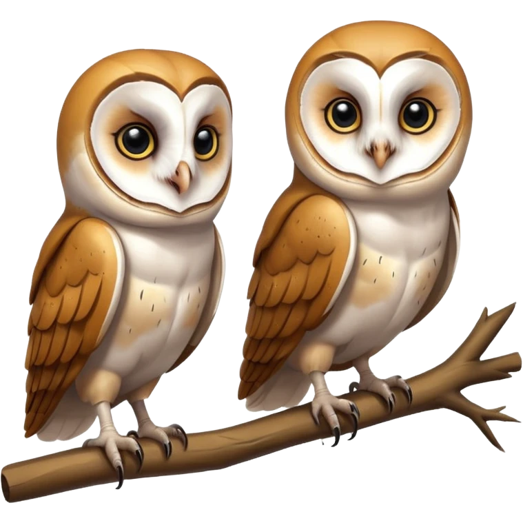 barn owl on branch emoji
