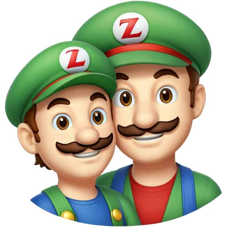 Mario and Luigi kissing each other  emoji