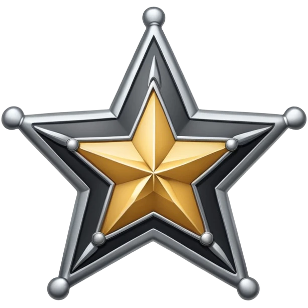BLK letters in western sheriff style with silver outline and star badge emoji