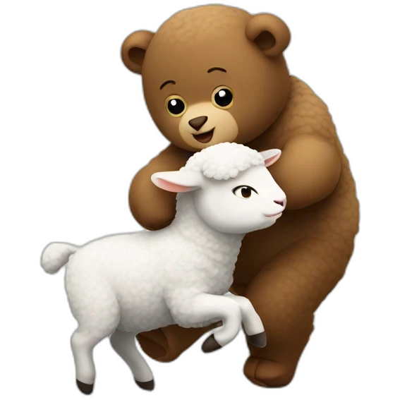 Lamb fights bear emoji