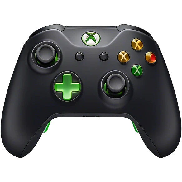 Clash of Clans aesthetic: Cinematic Playful Xbox Wireless Controller Portrait Emoji, rendered in a 3D vector-style similar to standard emojis with minimal shading and bold, simplified shapes. A compact, distinct form with signature details, softly glowing with a modern gaming energy charm. Simplified yet unmistakably iconic, highly detailed and consistent, glowing with a soft radiance and high shine. Stylized with a touch of next-gen innovation and a soft glowing outline, capturing the essence of a beloved gaming relic with a friendly, playful manner! emoji