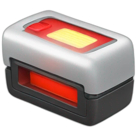 A pager, blinking red emoji