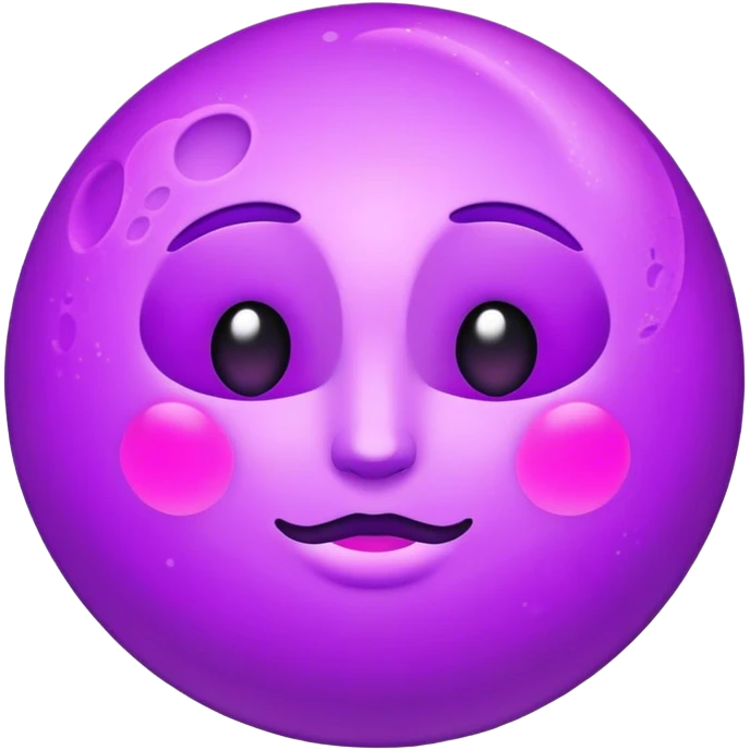 Neon violet realistic moon emoji