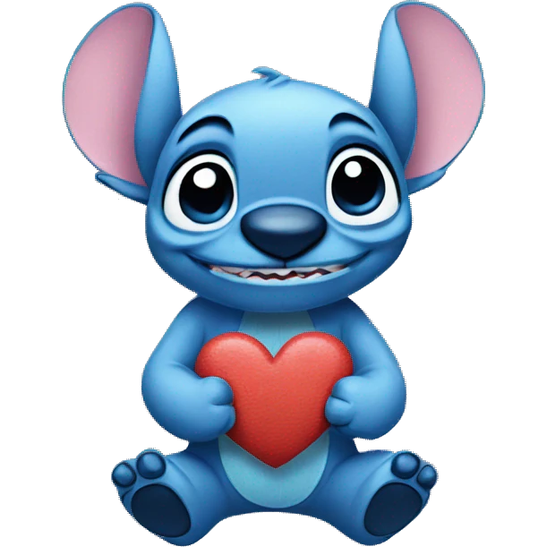 Stitch with heart  emoji