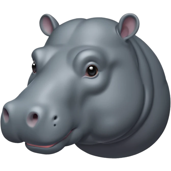 Flat design style hippopotamus emoji