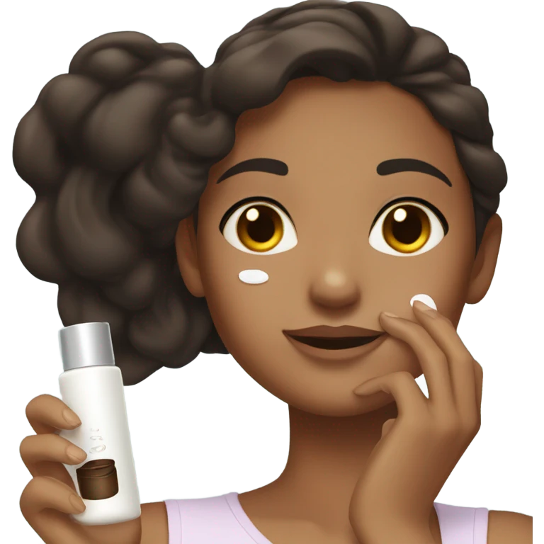 skin care girl dark brown hair emoji