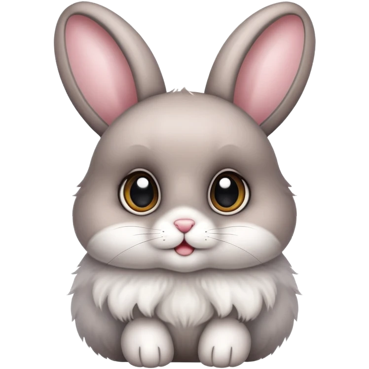 cutest bunny ever with big eyes and fluffy fur emoji