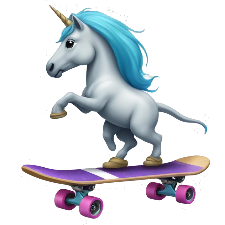 Licorne sur un skateboard emoji